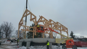 Lakelawn timber frame barn