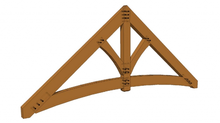 Arched Collar Tie King Post Truss - Colorado Timberframe